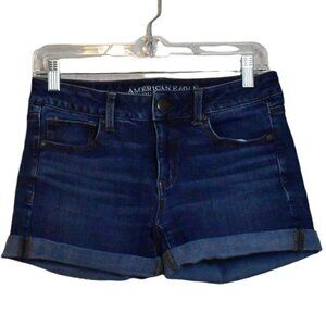 American Eagle Outfitters 360 Super Stretch Midi Denim Jean Shorts Size 4